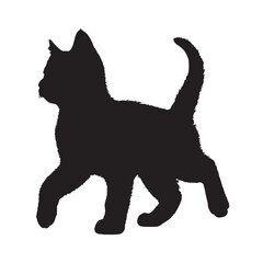 Cat Silhouette - Mysterious Cat with Arched Back - Cat Vector - Cat Illustration - Minimalist Cat Silhouette - Cat Vector - Cat Digital Art
