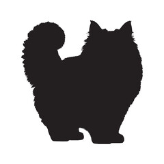 Cat Silhouette - Playful Kitten Jumping in Silhouette - Cat Vector - Cat Illustration - Minimalist Cat Silhouette - Cat Vector - Cat Digital Art
