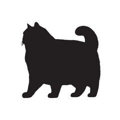 Cat Silhouette - Witchy Black Cat in Moonlight - Cat Vector - Cat Illustration - Minimalist Cat Silhouette - Cat Vector - Cat Digital Art
