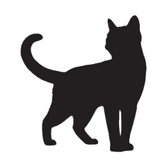 Cat Silhouette - Graceful Cat Illustration for Apparel - Cat Vector - Cat Illustration - Minimalist Cat Silhouette - Cat Vector - Cat Digital Art
