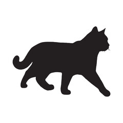 Cat Silhouette - Black and White Cat Clipart - Cat Vector - Cat Illustration - Minimalist Cat Silhouette - Cat Vector - Cat Digital Art
