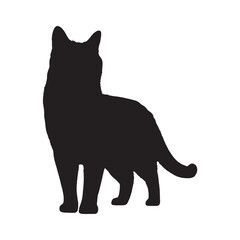 Cat Silhouette - Beautiful Black Cat Silhouette Clipart - Cat Vector - Cat Illustration - Minimalist Cat Silhouette - Cat Vector - Cat Digital Art
