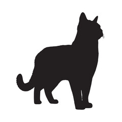 Obraz premium Cat Silhouette - Stylish and Minimalist Feline Art - Cat Vector - Cat Illustration - Minimalist Cat Silhouette - Cat Vector - Cat Digital Art 