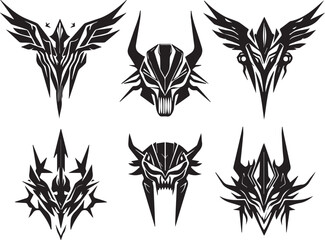 Set of minimalistic futuristic elements. Hand drawn vector illustration