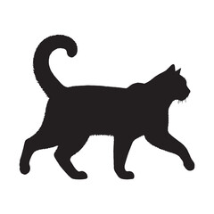 Cat Silhouette - Cat Vector - Cat Illustration - Minimalist Cat Silhouette - Cat Vector - Cat Digital Art
