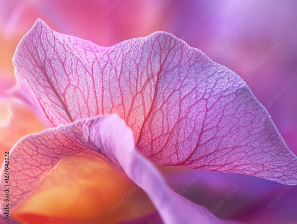 Poster delicate petal of a flower in soft pastel colors with intricate vein patterns creating a serene and 