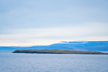 The autumn landscape in Westfjords, Iceland. 