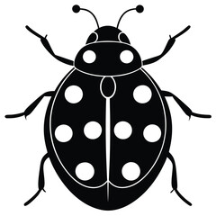 Animal Ladybug vector silhouette , clip art, and symbol. Shilhouette of animal concept and simple design. Silhouette ladybug.