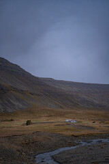 The autumn landscape in Westfjords, Iceland. 