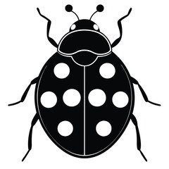 Animal Ladybug vector silhouette , clip art, and symbol. Shilhouette of animal concept and simple design. Silhouette ladybug.