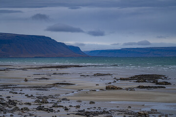 The autumn landscape in Westfjords of Iceland.