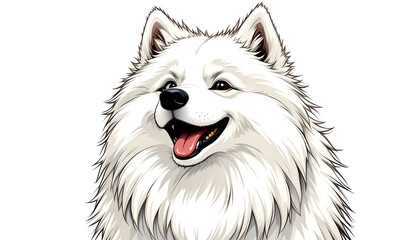 Fototapeta premium samoyed on white background 