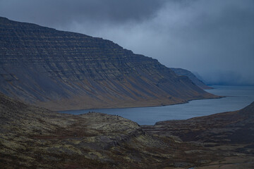 The autumn landscape in Westfjords of Iceland.
