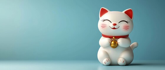 Charming Maneki Neko Figurine with a Cheerful Expression
