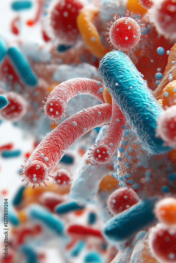 Poster polymicrobial bacteria environmental factors. image of artificial intelligence assessing polymicrobi