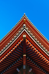 Roof details of Hozo-mon Gate in Senso-ji, Tokyo