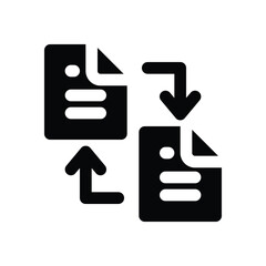 file transfer glyph icon. Strong and solid vector icon for websites, mobile interfaces, presentations, and visual branding. High quality and easy to edit.