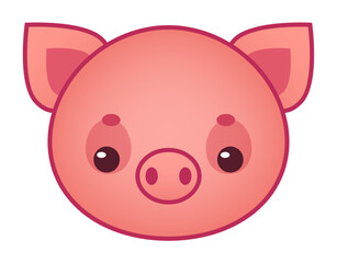 Charming illustration featuring a delightful pink piglet with an endearing, sweet expression, perfect for children s books, greeting cards, or cute projects