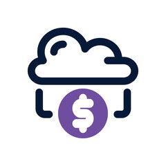 financial cloud dual tone icon. Sleek and modern vector icon for websites, mobile apps, marketing materials, and corporate design. Fully scalable and ready to use.