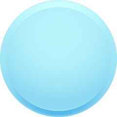 Light blue glossy circle button with subtle shadowing creating depth, perfect for web design, mobile apps, or any project needing a touch of modern elegance