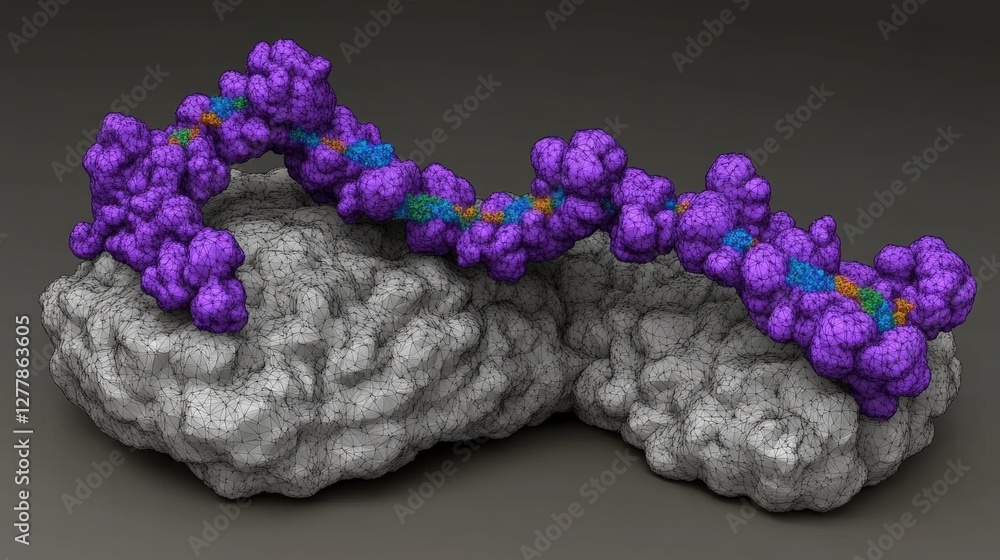Aufkleber detailed visualization of the human brain with colorful neuronal pathways and structures in high def