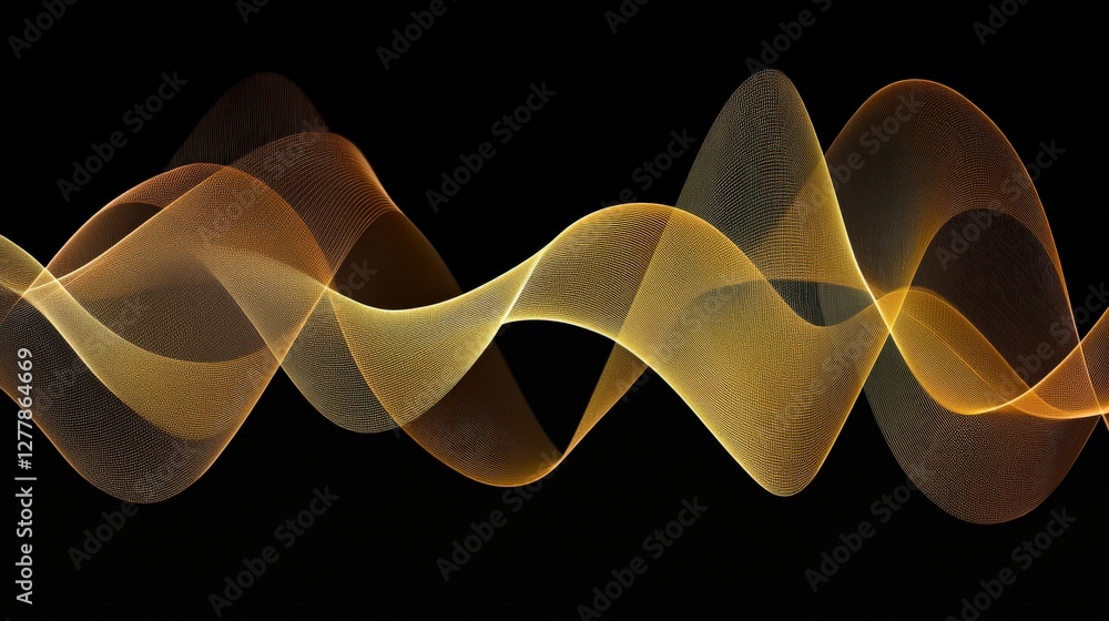 Poster abstract waves of light flowing into a human head outline symbolizing connection between nature and 