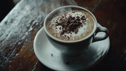 Obraz premium hot chocolate cappuccino coffee drink