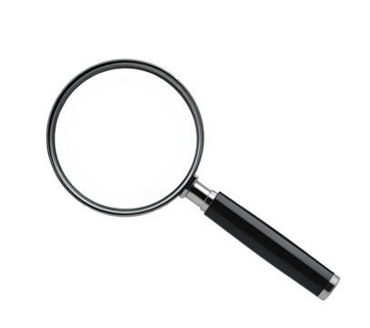 ia generated. magnifying glass isolated on white background