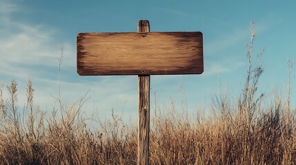 Rustic Wooden Signpost in a Field