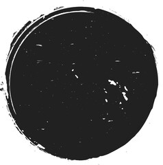 Grunge textured black circle with copy space, ideal for vintage and retro designs, adding a touch of distressed aesthetic to logos, backgrounds, or creative projects