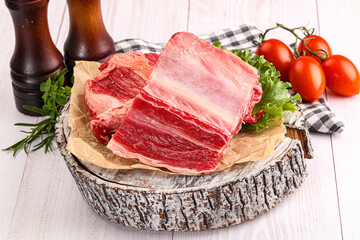 Raw beef rib for cooking