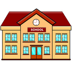 Naklejka premium Public School Architecture element– Urban Education Facility PNG 