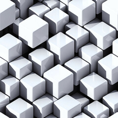 Obraz premium Abstract 3D cubes, Seamless white pattern. Endless background.