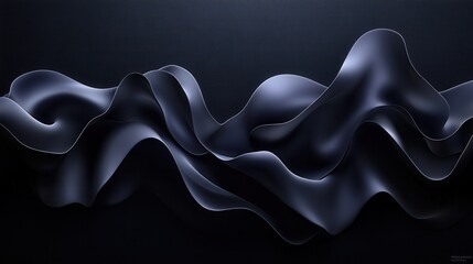 Fototapeta premium Abstract dark waves flowing seamlessly, creating a dynamic and elegant visual.
