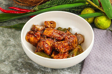 Indian cuisine - paneer with chilli