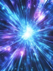 Naklejka premium Energetic cosmic burst of radiant light and color in a mesmerizing abstract space background