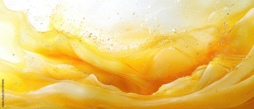 Poster abstract honey liquid wave with bubbles and light background captures dynamic movement and vibrant c