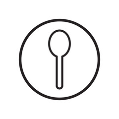 Spoon vector. Restaurant utensil symbol. Dinner dish or plate with spoon and fork sign outline for apps and websites. Flat vector illustration