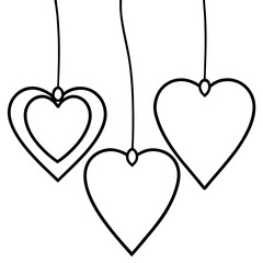 Boho Heart Mobile Line Art