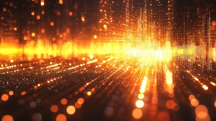 Fototapeta premium Abstract digital energy field, glowing particles