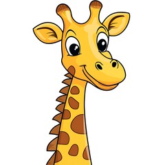 Obraz premium Adorable Cartoon Giraffe Head - Friendly Animal Illustration.