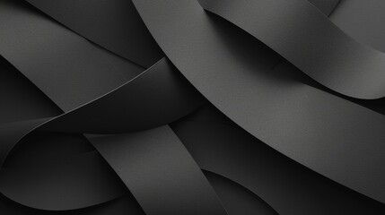 Abstract dark gray wavy ribbon texture background