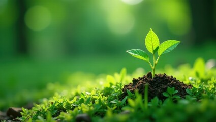A Tiny Sprout Emerging in a Lush Green Meadow, Symbolizing Growth, Renewal, and the Promise of a Vibrant Future