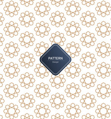 Geometric seamless golden and white pattern