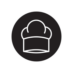 chef hat logo and icon vector silhouette design template on circle