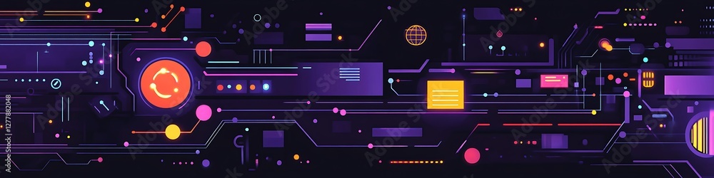 Poster abstract digital network circuitry design