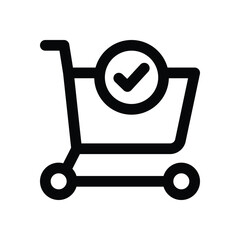 check out line icon. Clean and minimalist vector icon for websites, mobile apps, presentations, and logos. Fully scalable and customizable for any project.