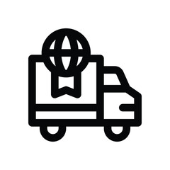 worldwide shipping line icon. Clean and minimalist vector icon for websites, mobile apps, presentations, and logos. Fully scalable and customizable for any project.