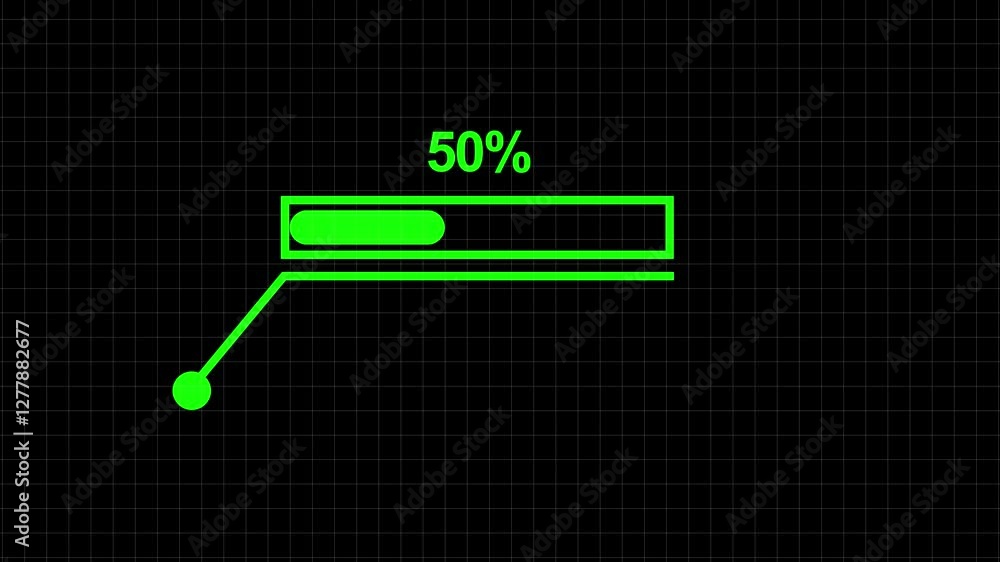 Aufkleber green color animation of hud elements. hud elements on black background. rectangle futuristic hud el