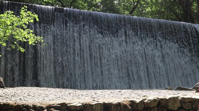 Close up shot of beautiful waterfall at Kursunlu Natural Park in Salihli, Manisa, Turkey.